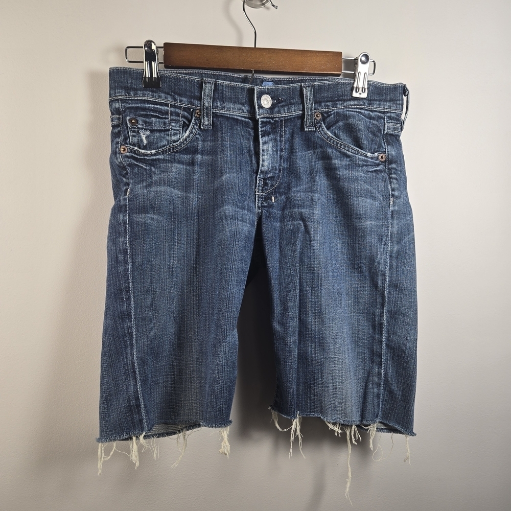7 For All Mankind Distressed Denim Shorts